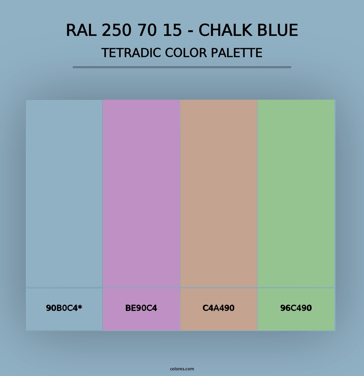 RAL 250 70 15 - Chalk Blue - Tetradic Color Palette