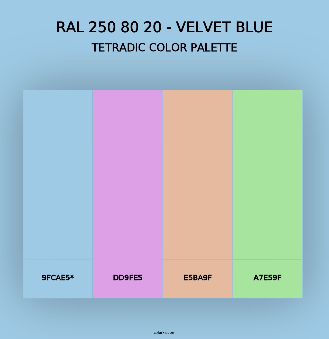 RAL 250 80 20 - Velvet Blue - Tetradic Color Palette