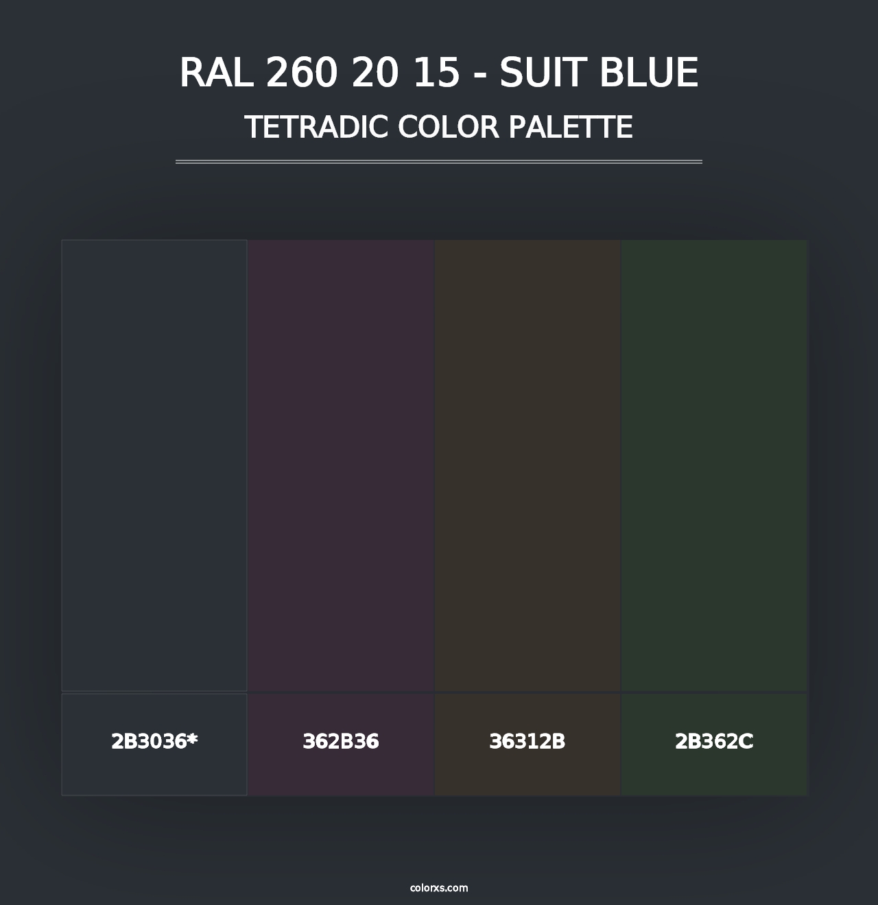 RAL 260 20 15 - Suit Blue - Tetradic Color Palette