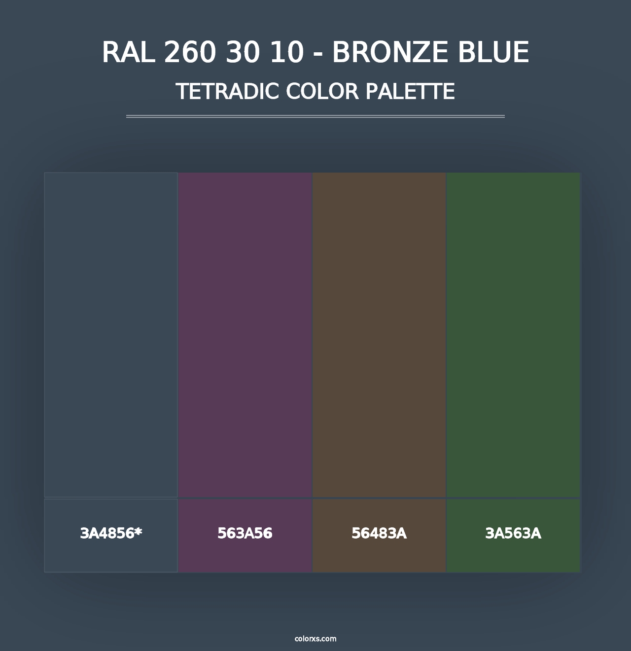 RAL 260 30 10 - Bronze Blue - Tetradic Color Palette