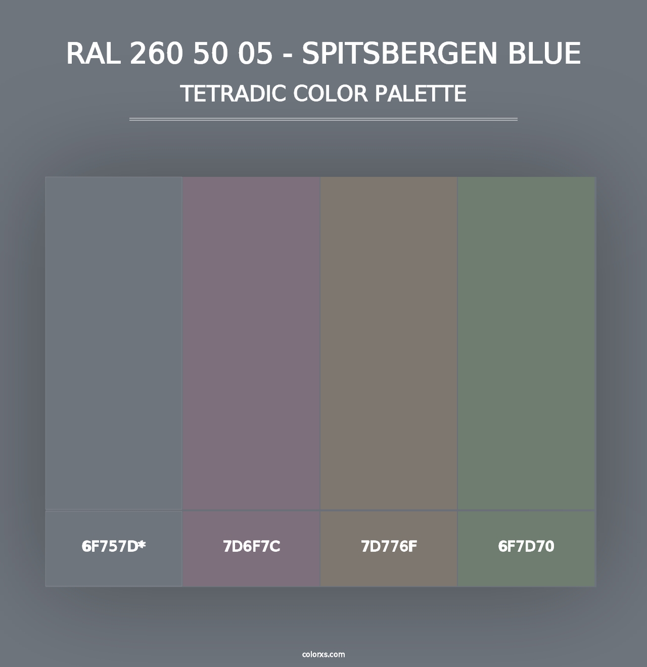 RAL 260 50 05 - Spitsbergen Blue - Tetradic Color Palette