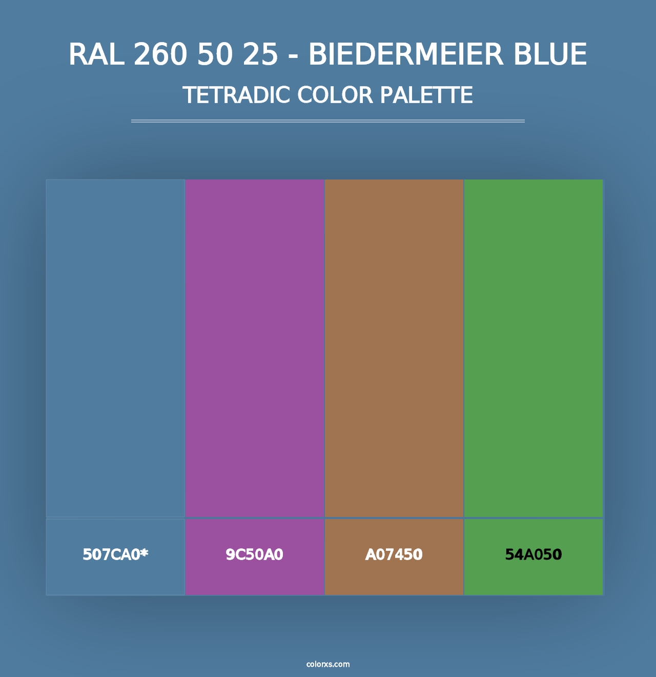 RAL 260 50 25 - Biedermeier Blue - Tetradic Color Palette