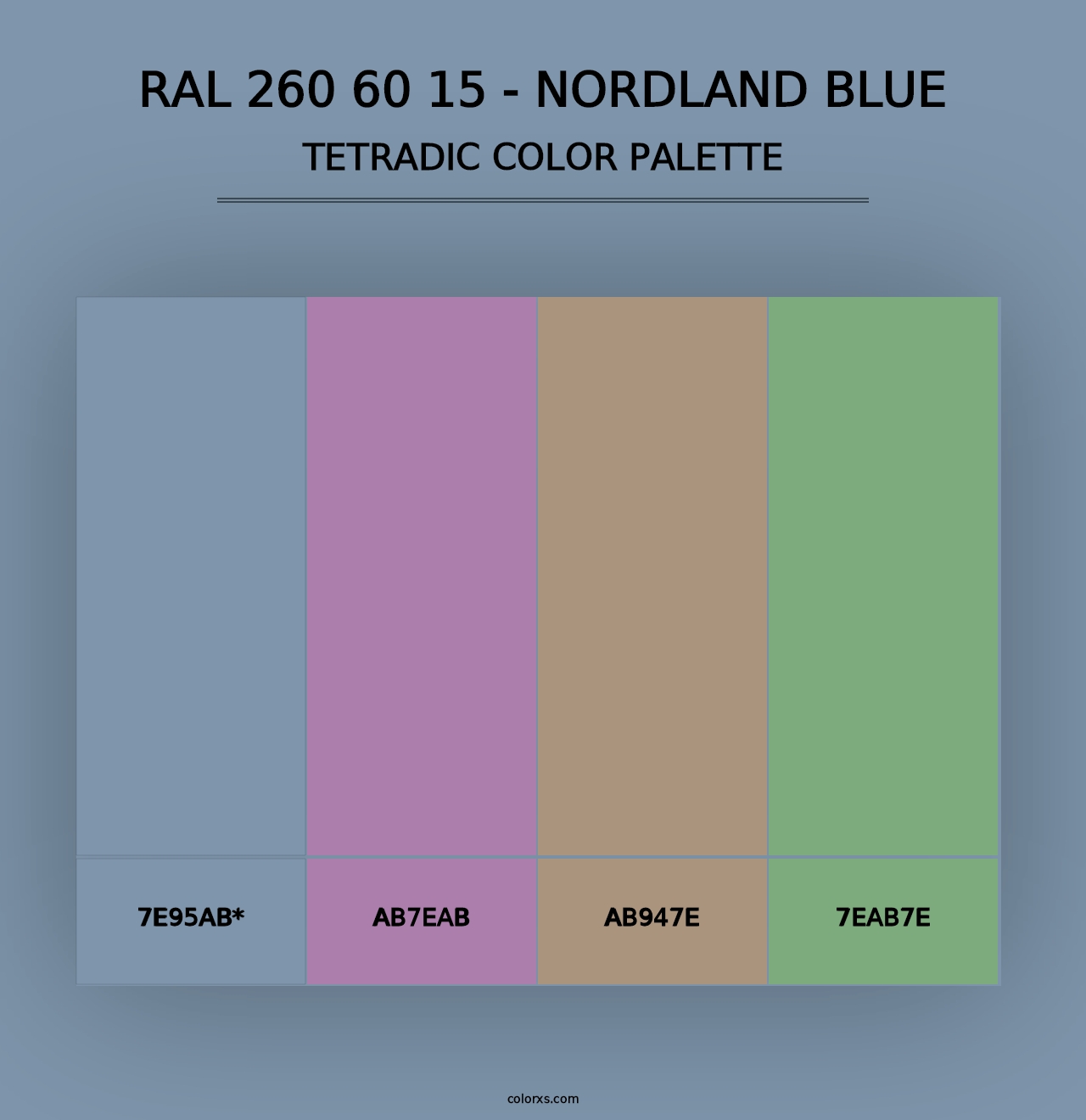 RAL 260 60 15 - Nordland Blue - Tetradic Color Palette