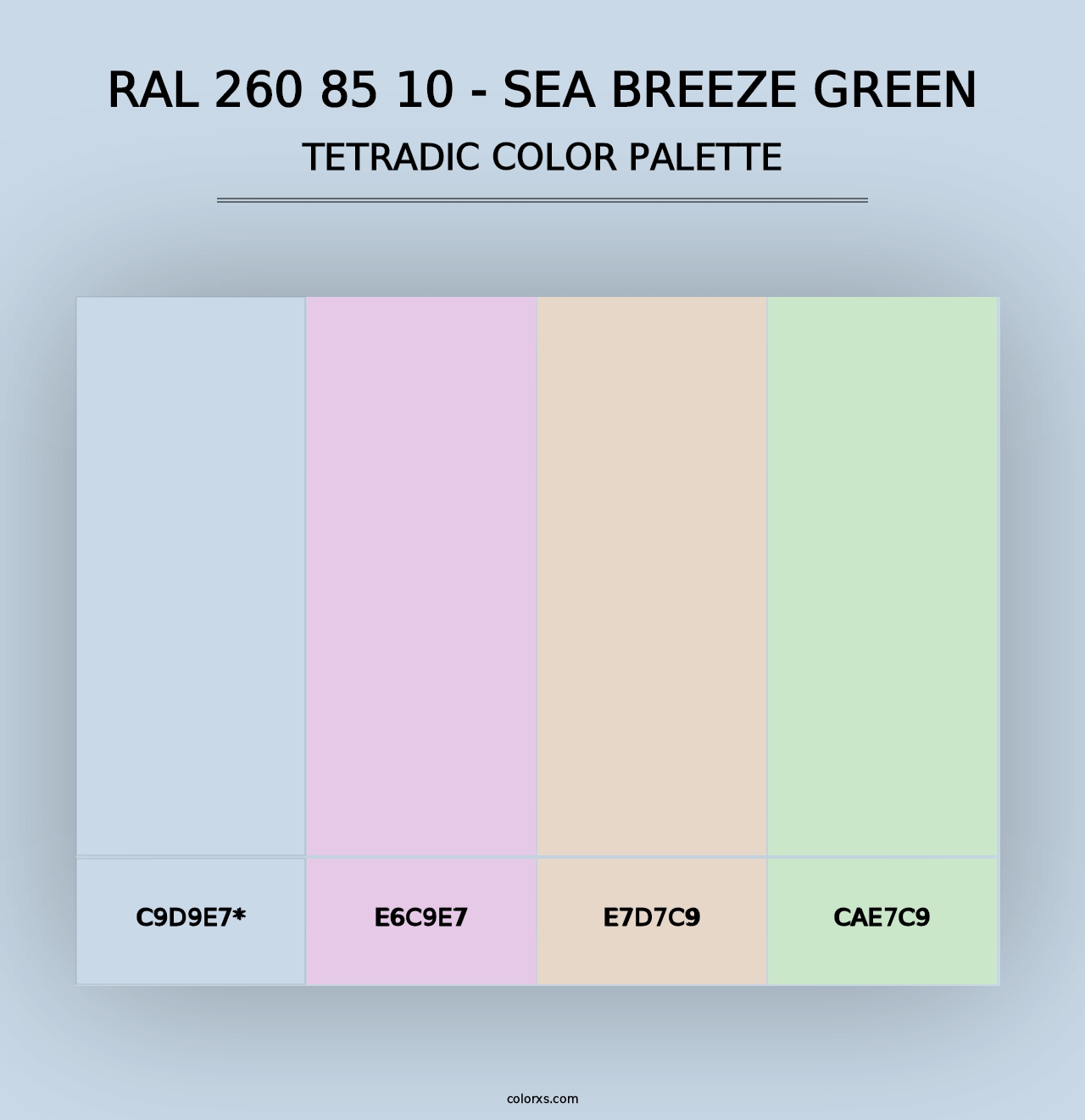 RAL 260 85 10 - Sea Breeze Green - Tetradic Color Palette