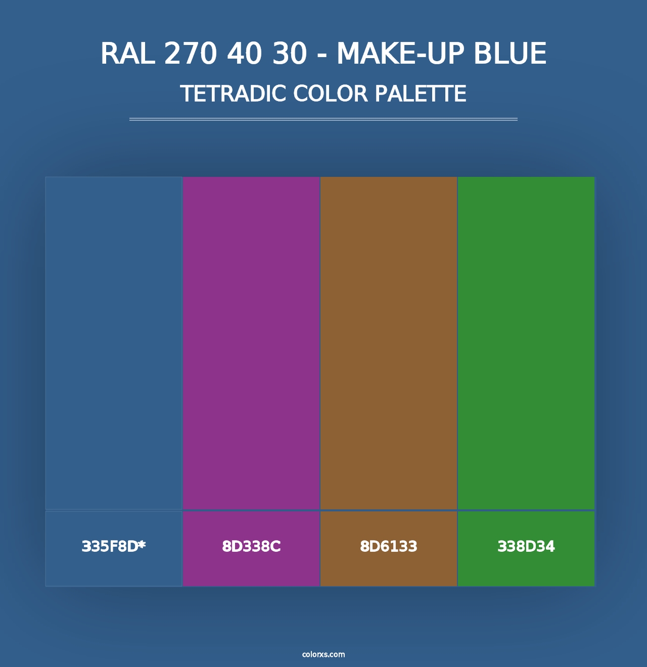 RAL 270 40 30 - Make-Up Blue - Tetradic Color Palette