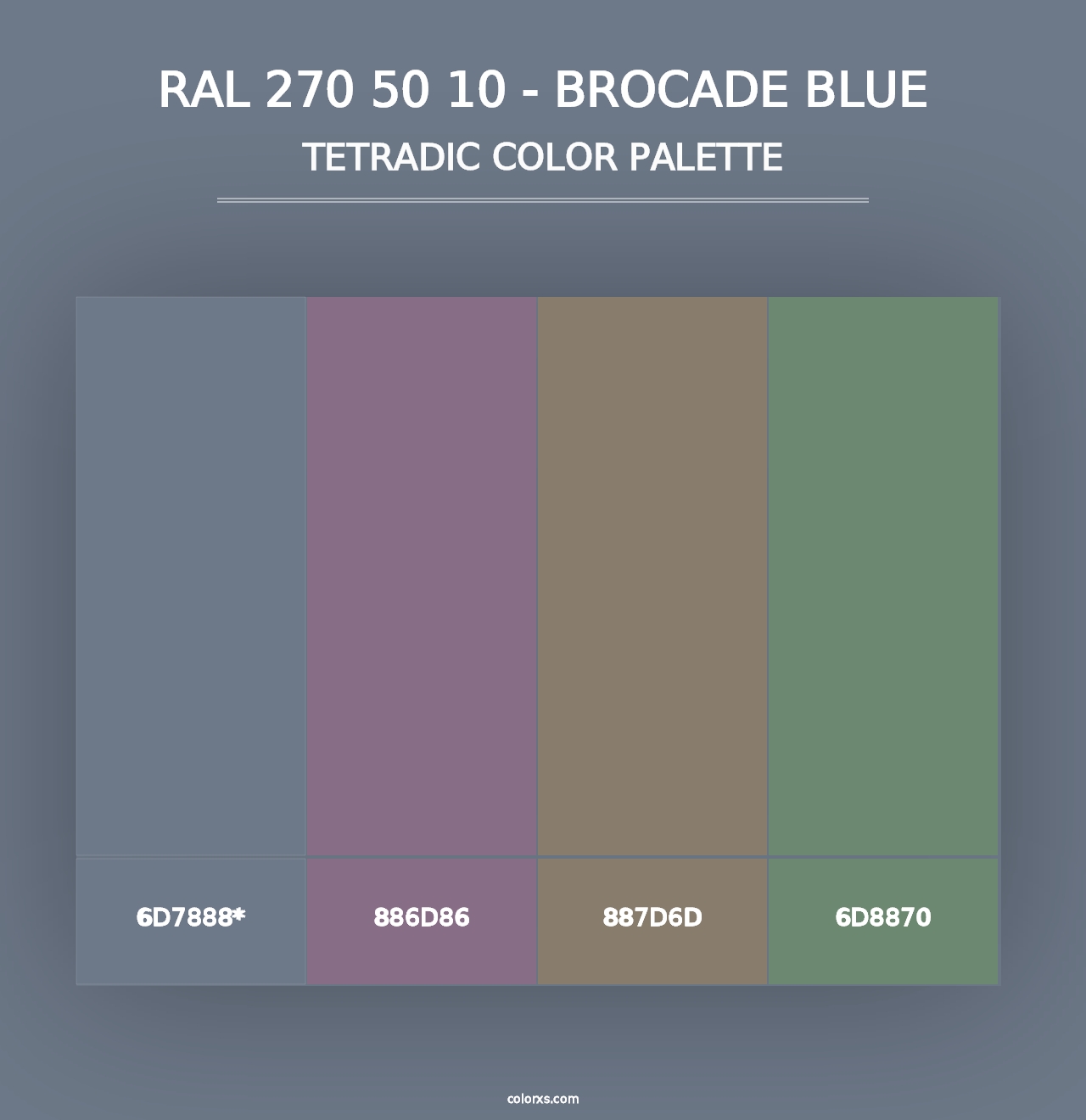 RAL 270 50 10 - Brocade Blue - Tetradic Color Palette