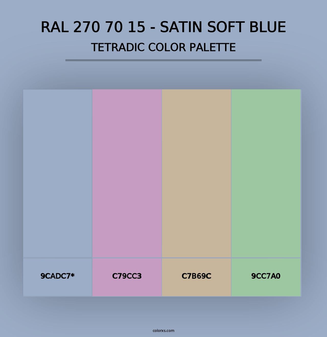 RAL 270 70 15 - Satin Soft Blue - Tetradic Color Palette