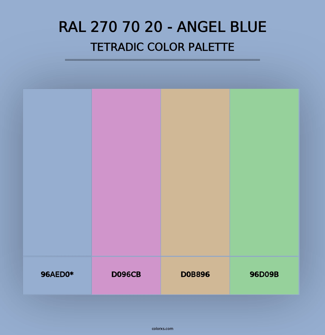 RAL 270 70 20 - Angel Blue - Tetradic Color Palette