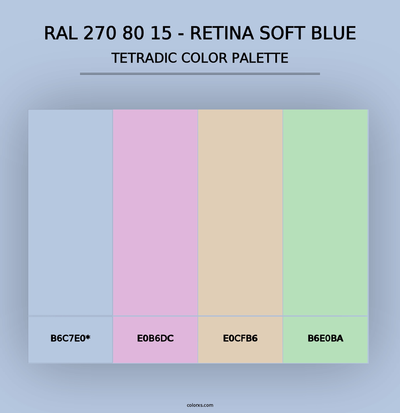 RAL 270 80 15 - Retina Soft Blue - Tetradic Color Palette