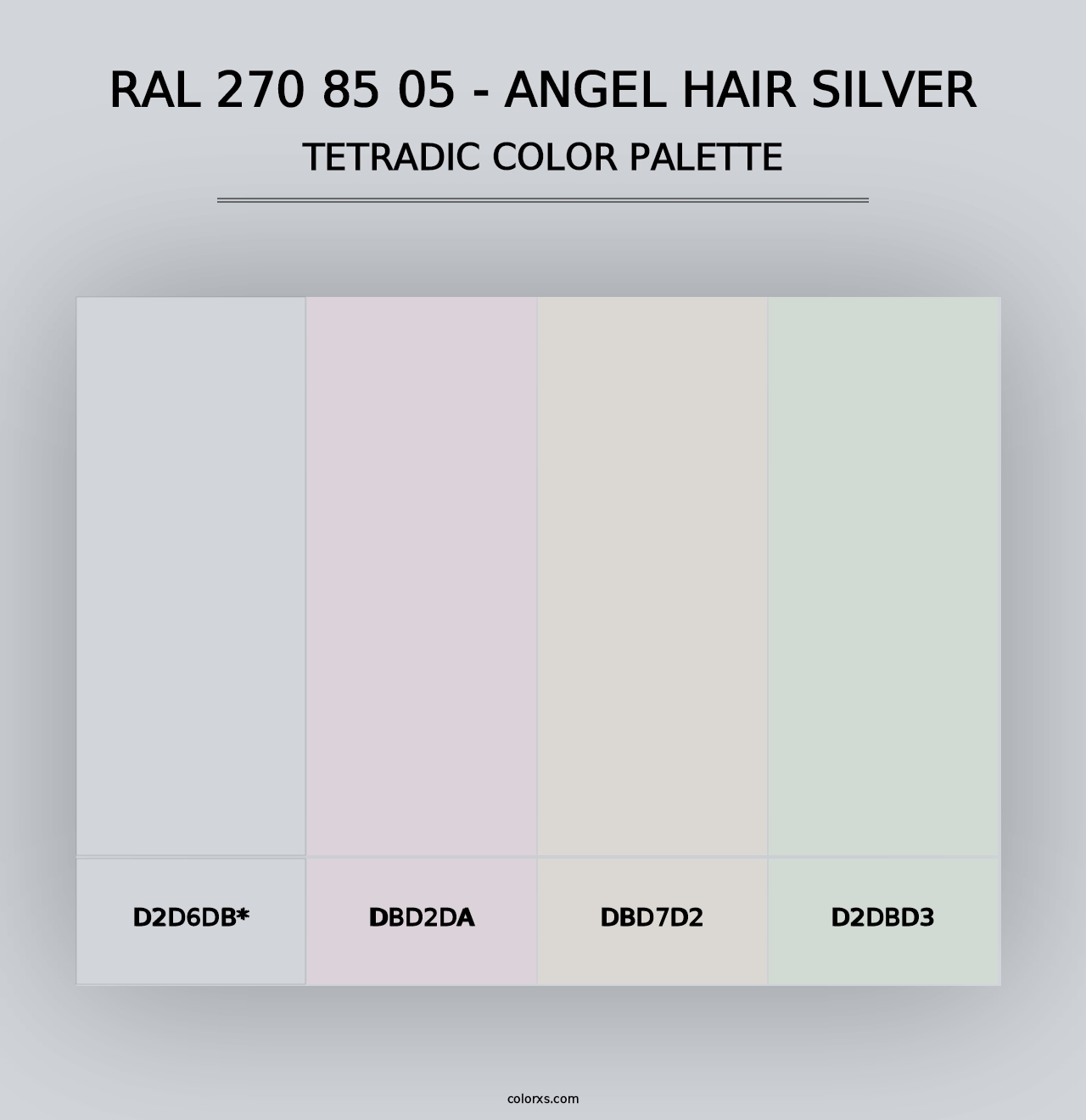 RAL 270 85 05 - Angel Hair Silver - Tetradic Color Palette