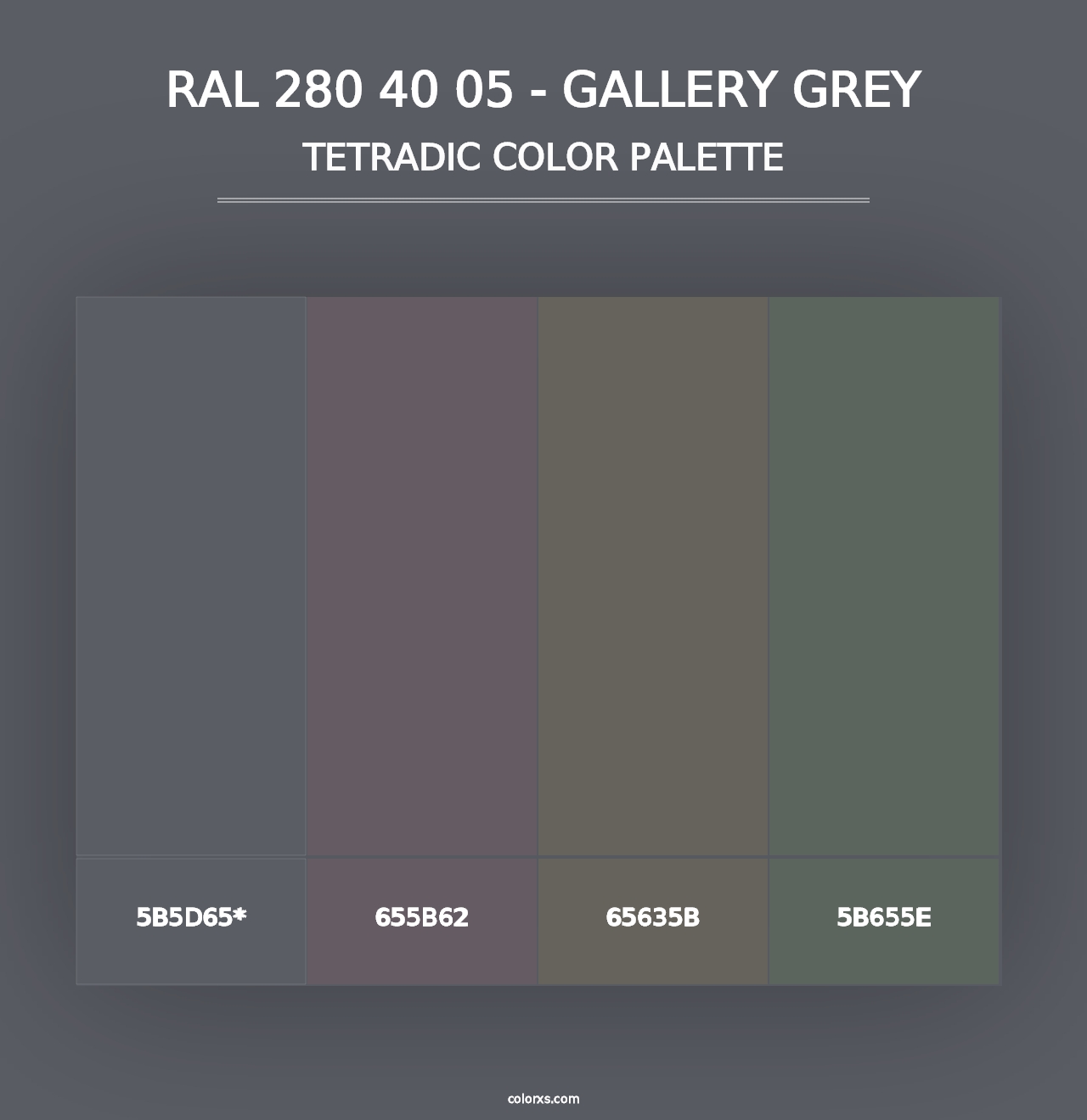 RAL 280 40 05 - Gallery Grey - Tetradic Color Palette