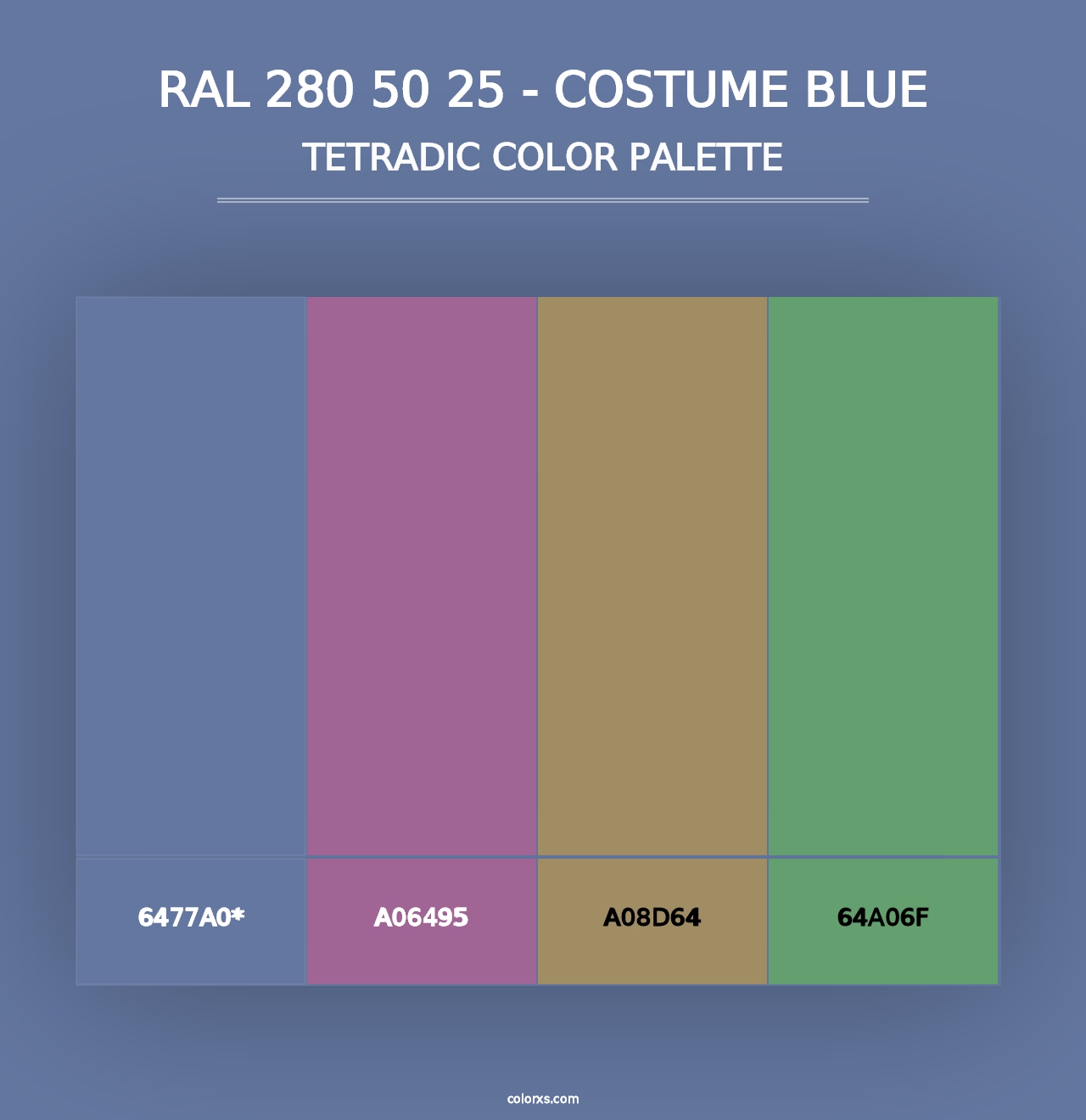 RAL 280 50 25 - Costume Blue - Tetradic Color Palette