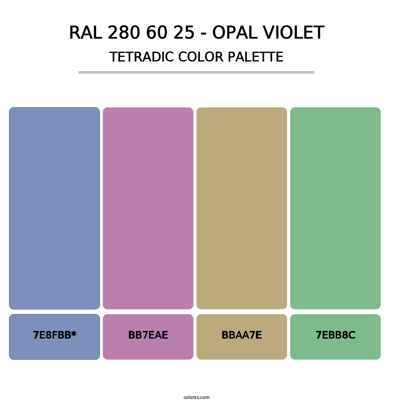 RAL 280 60 25 - Opal Violet - Tetradic Color Palette