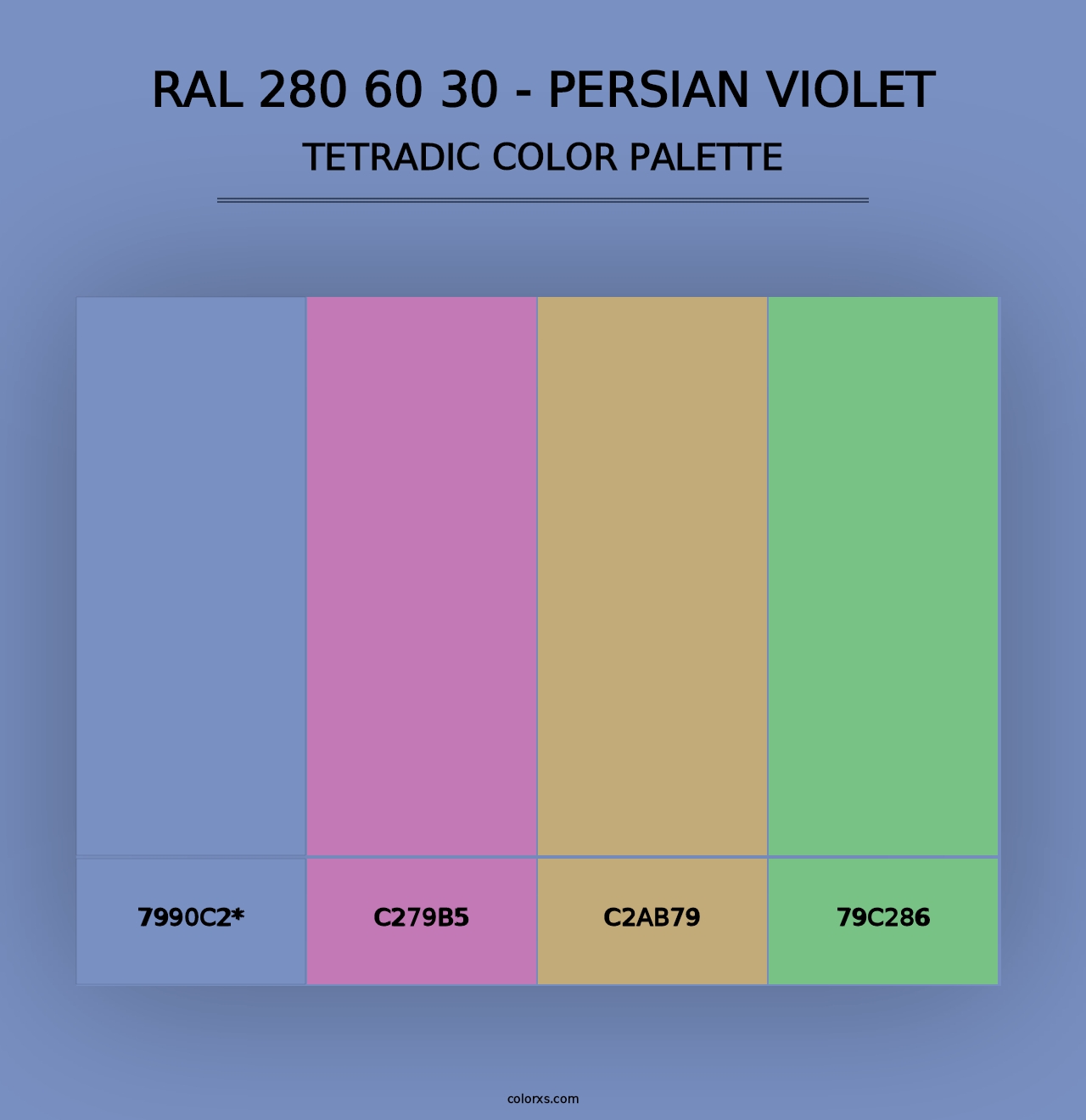 RAL 280 60 30 - Persian Violet - Tetradic Color Palette