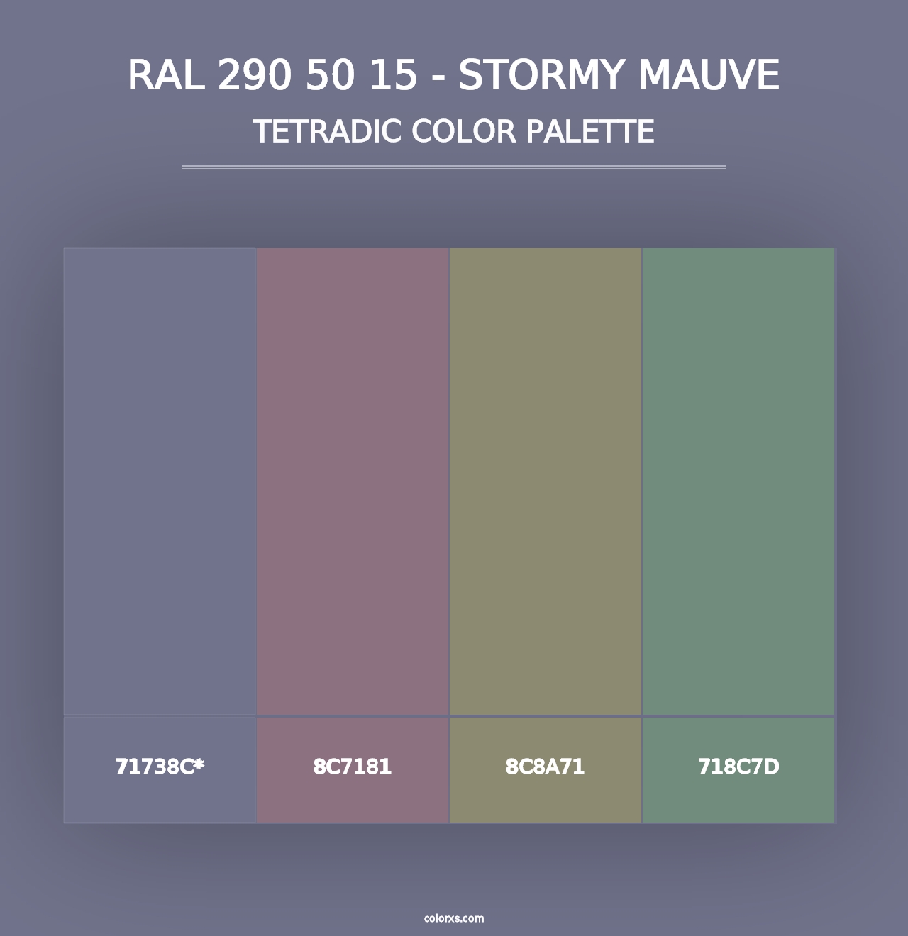 RAL 290 50 15 - Stormy Mauve - Tetradic Color Palette