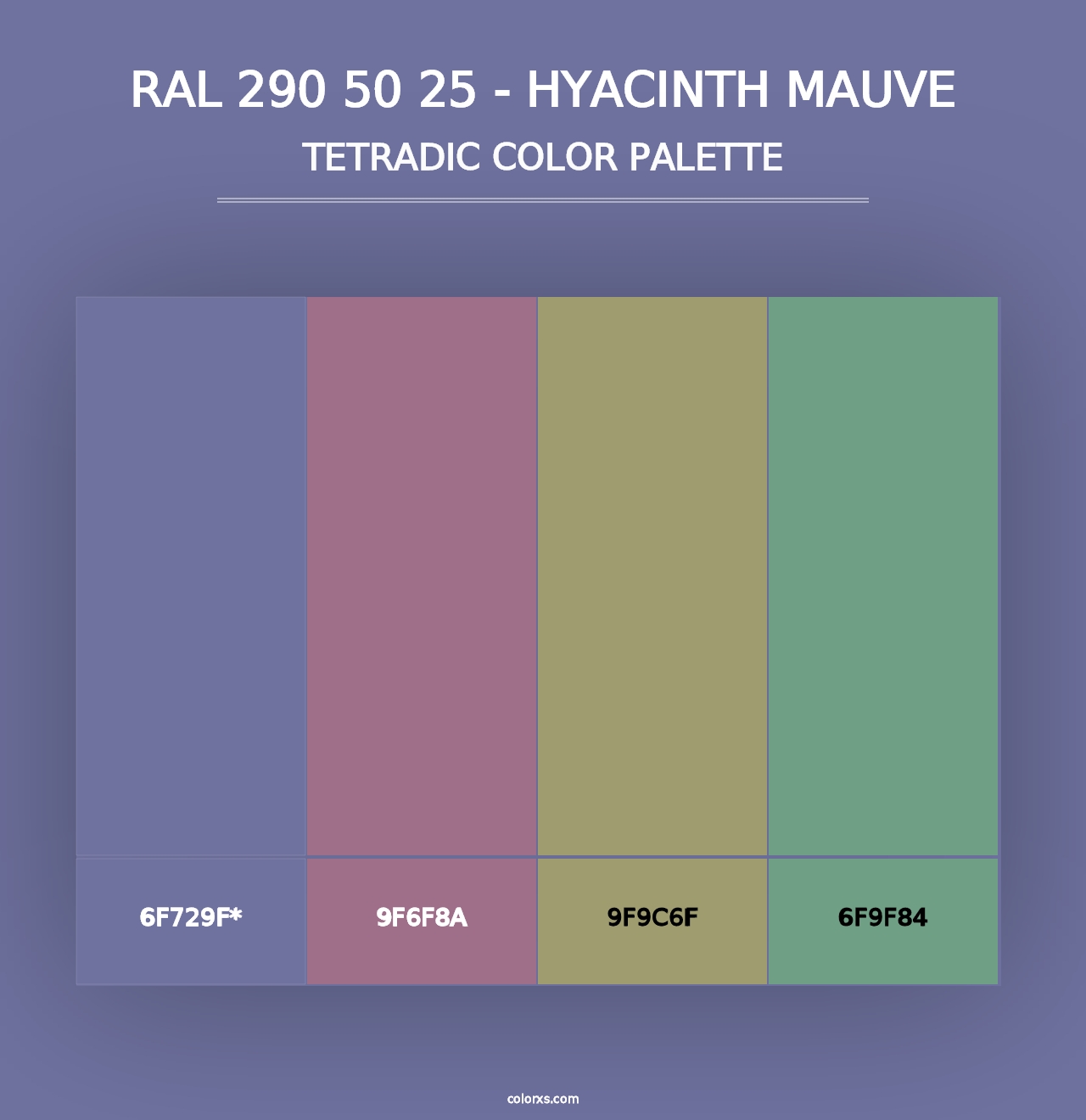 RAL 290 50 25 - Hyacinth Mauve - Tetradic Color Palette