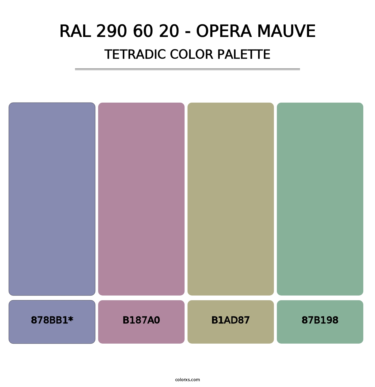 RAL 290 60 20 - Opera Mauve - Tetradic Color Palette