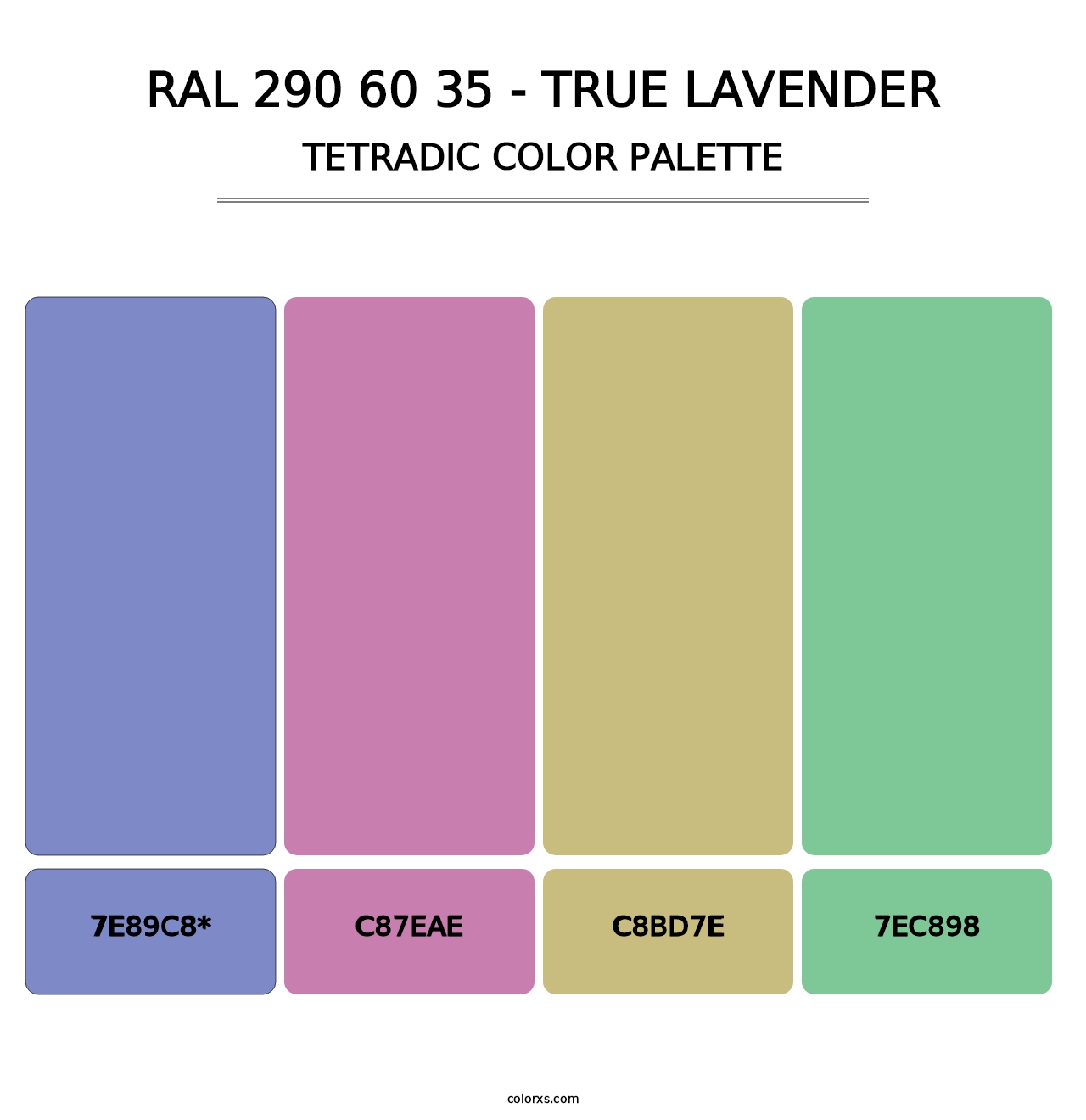 RAL 290 60 35 - True Lavender - Tetradic Color Palette