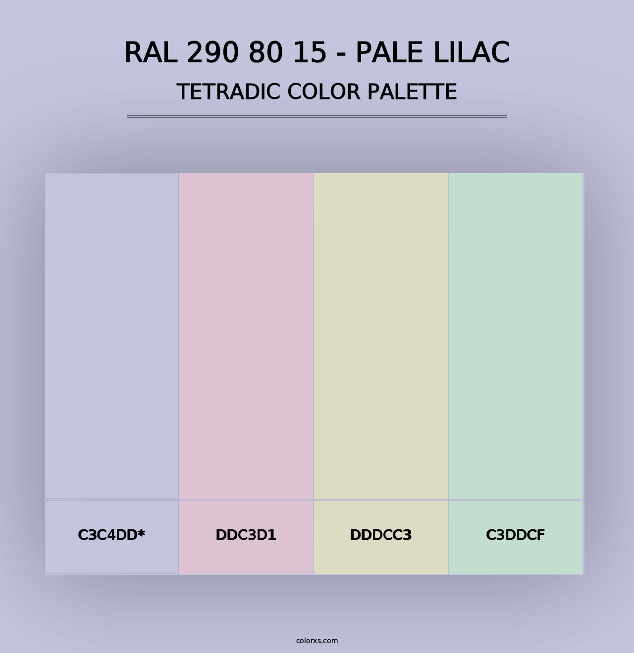 RAL 290 80 15 - Pale Lilac - Tetradic Color Palette