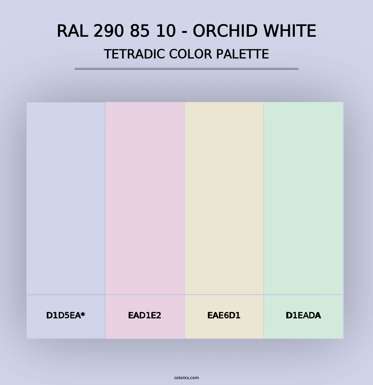 RAL 290 85 10 - Orchid White - Tetradic Color Palette