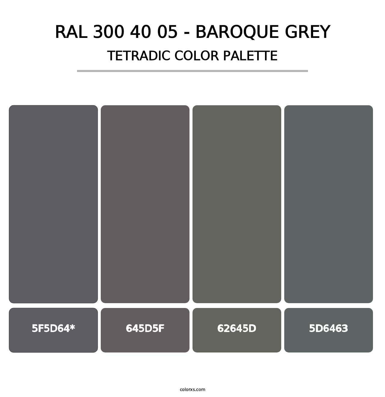 RAL 300 40 05 - Baroque Grey - Tetradic Color Palette