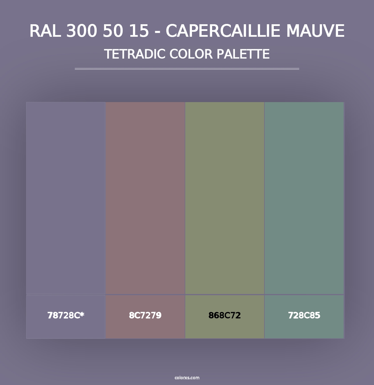 RAL 300 50 15 - Capercaillie Mauve - Tetradic Color Palette