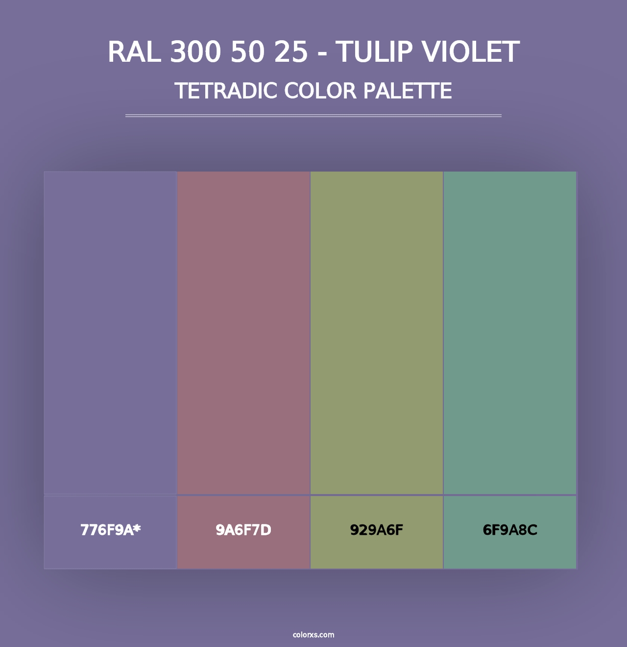 RAL 300 50 25 - Tulip Violet - Tetradic Color Palette