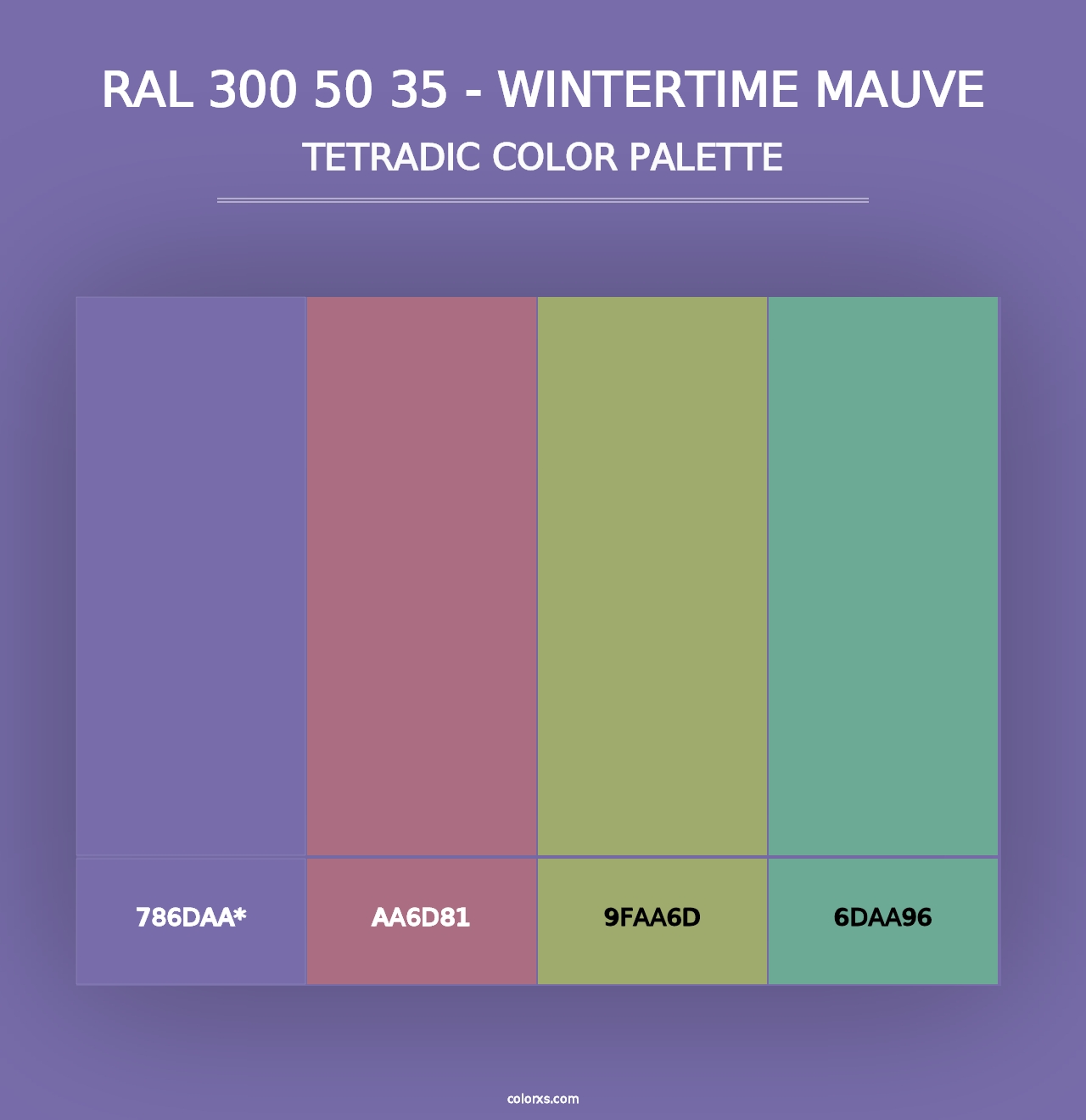 RAL 300 50 35 - Wintertime Mauve - Tetradic Color Palette