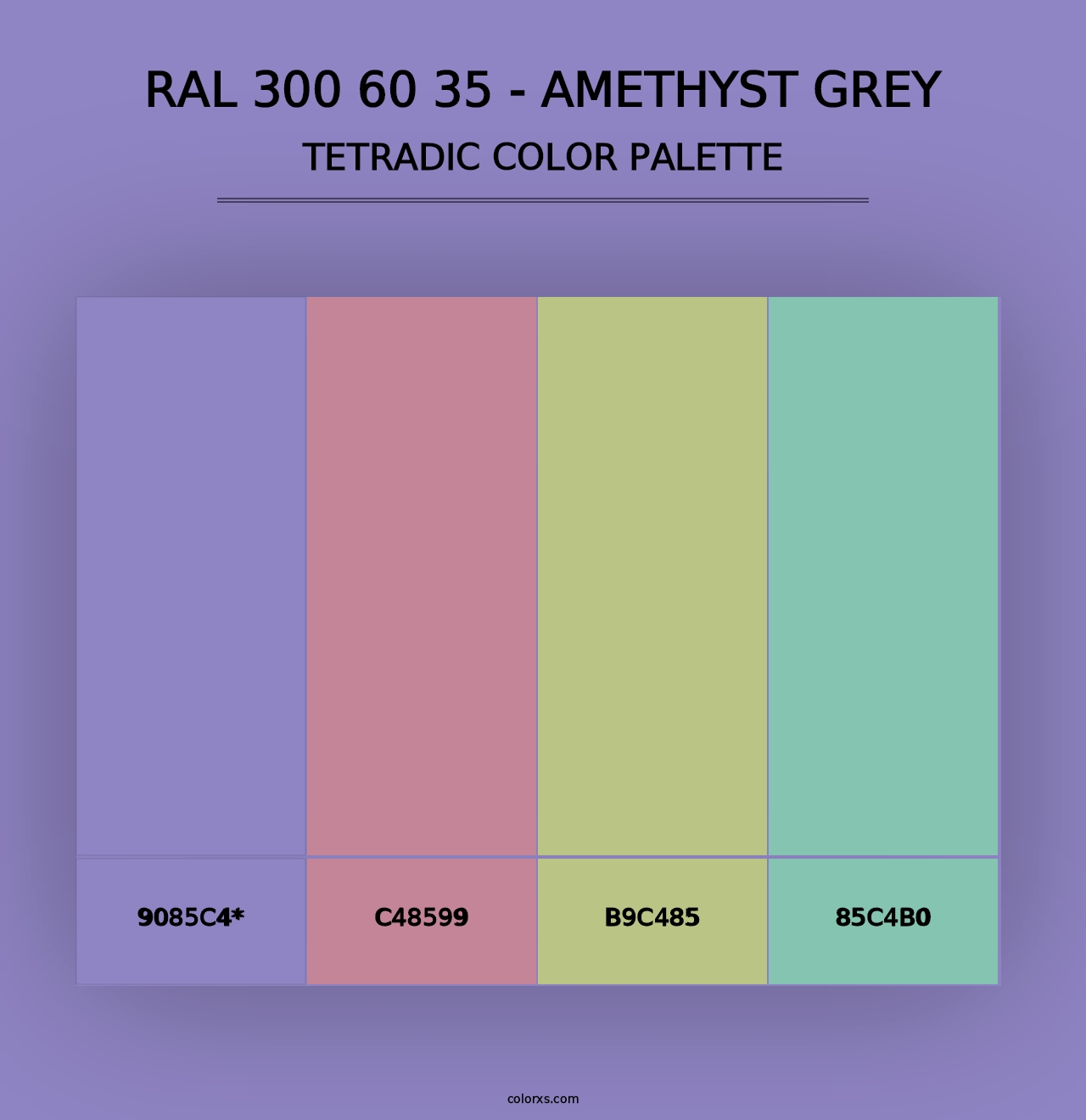 RAL 300 60 35 - Amethyst Grey - Tetradic Color Palette