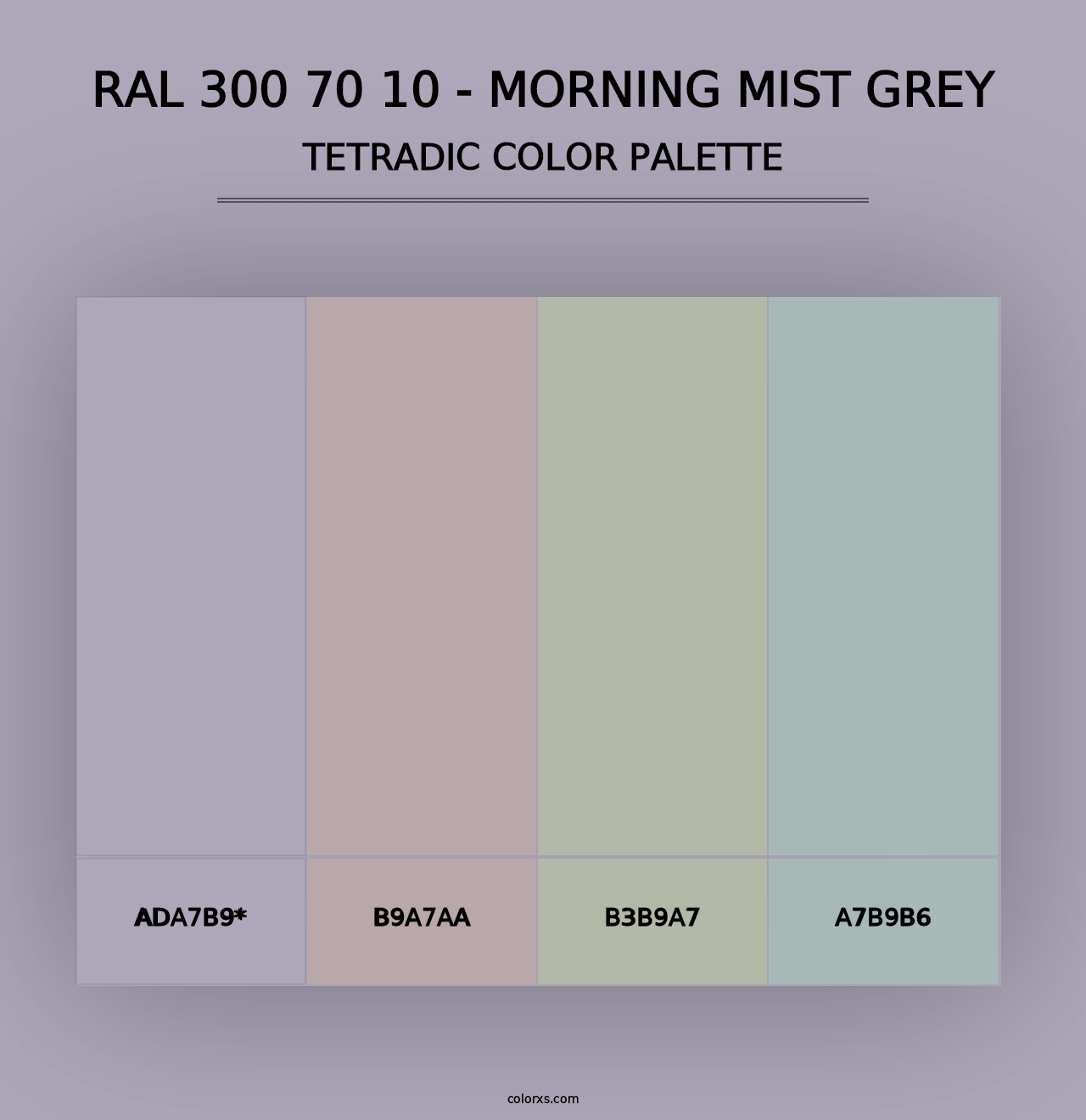 RAL 300 70 10 - Morning Mist Grey - Tetradic Color Palette