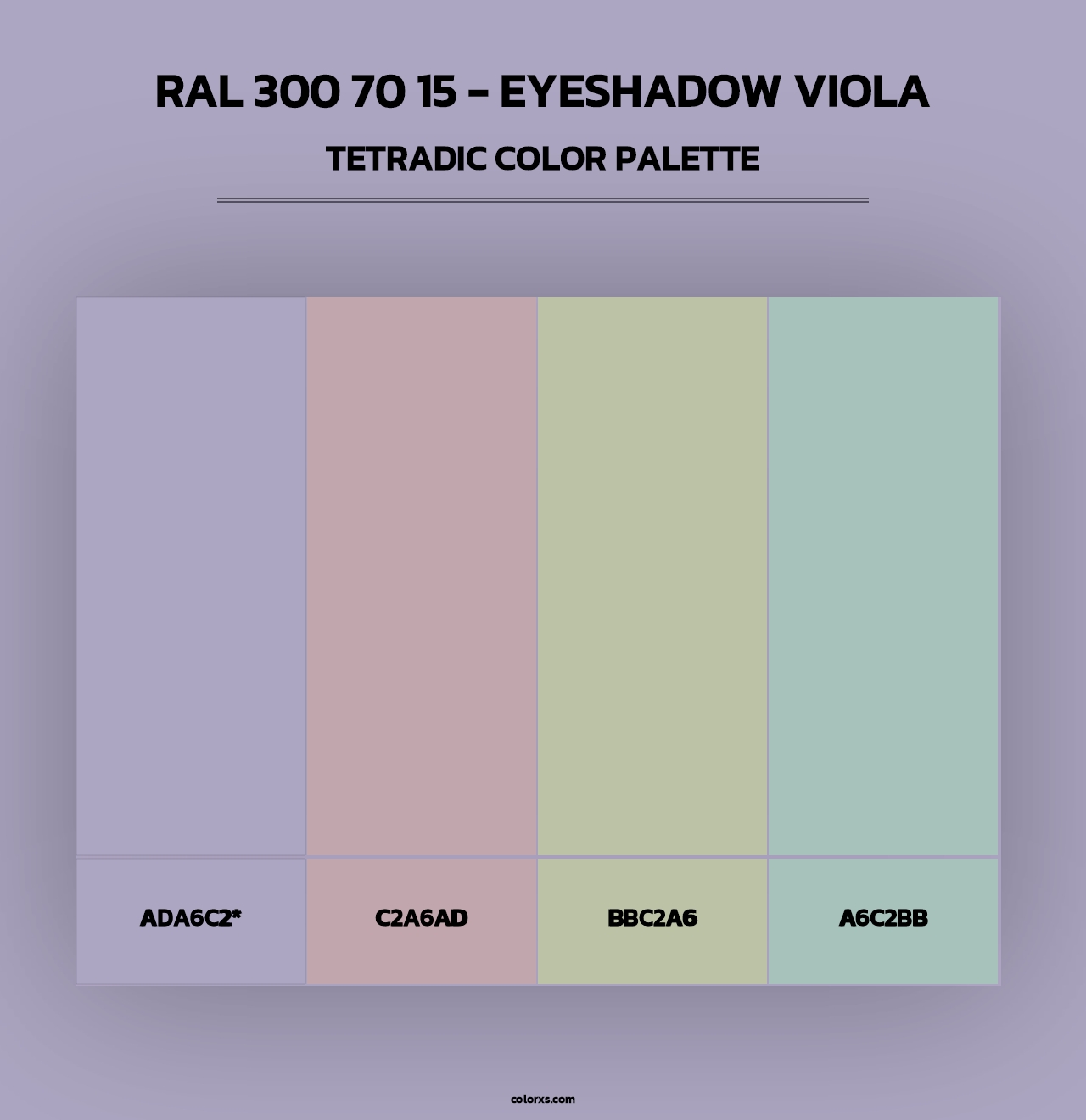 RAL 300 70 15 - Eyeshadow Viola - Tetradic Color Palette