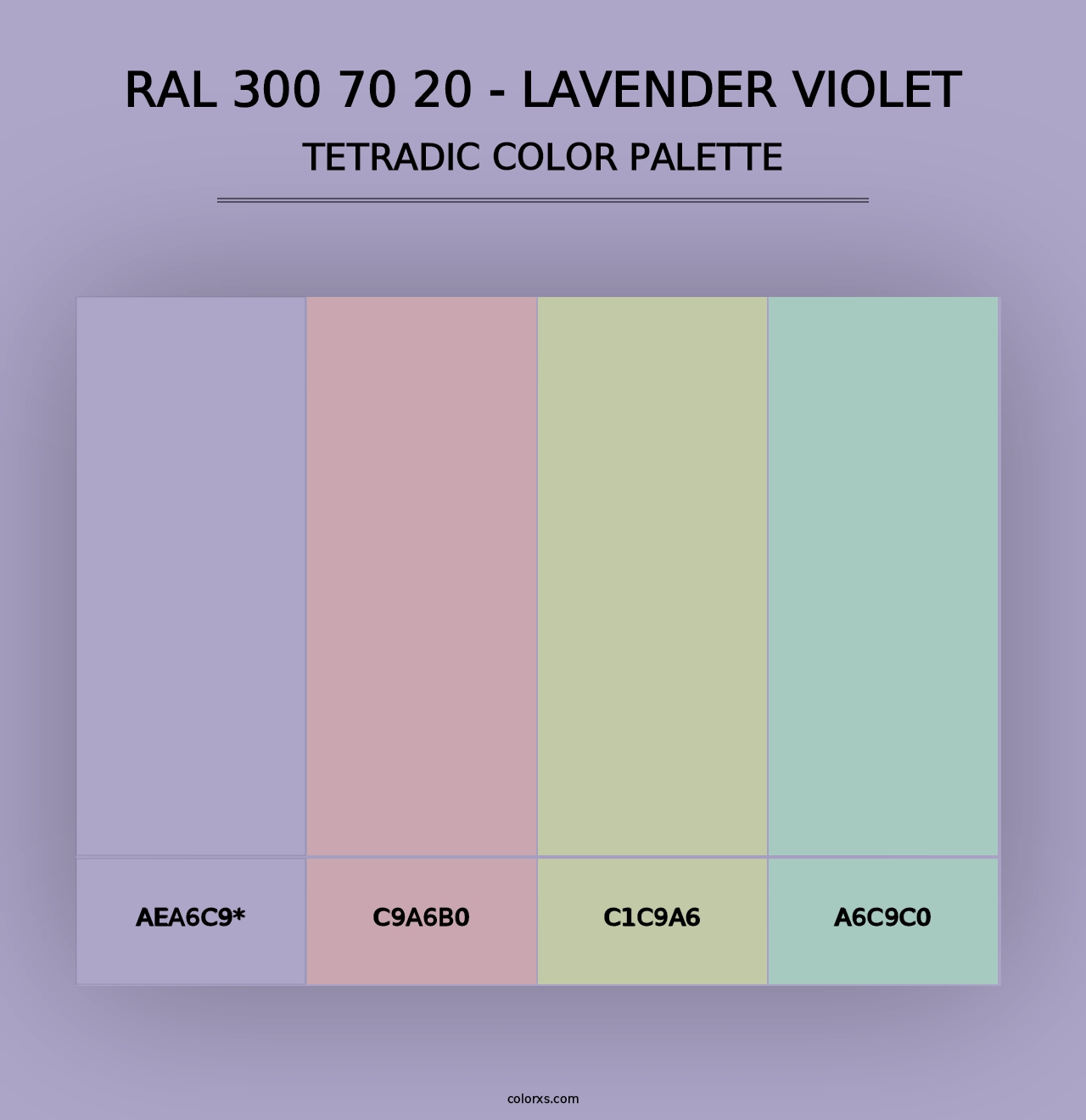 RAL 300 70 20 - Lavender Violet - Tetradic Color Palette