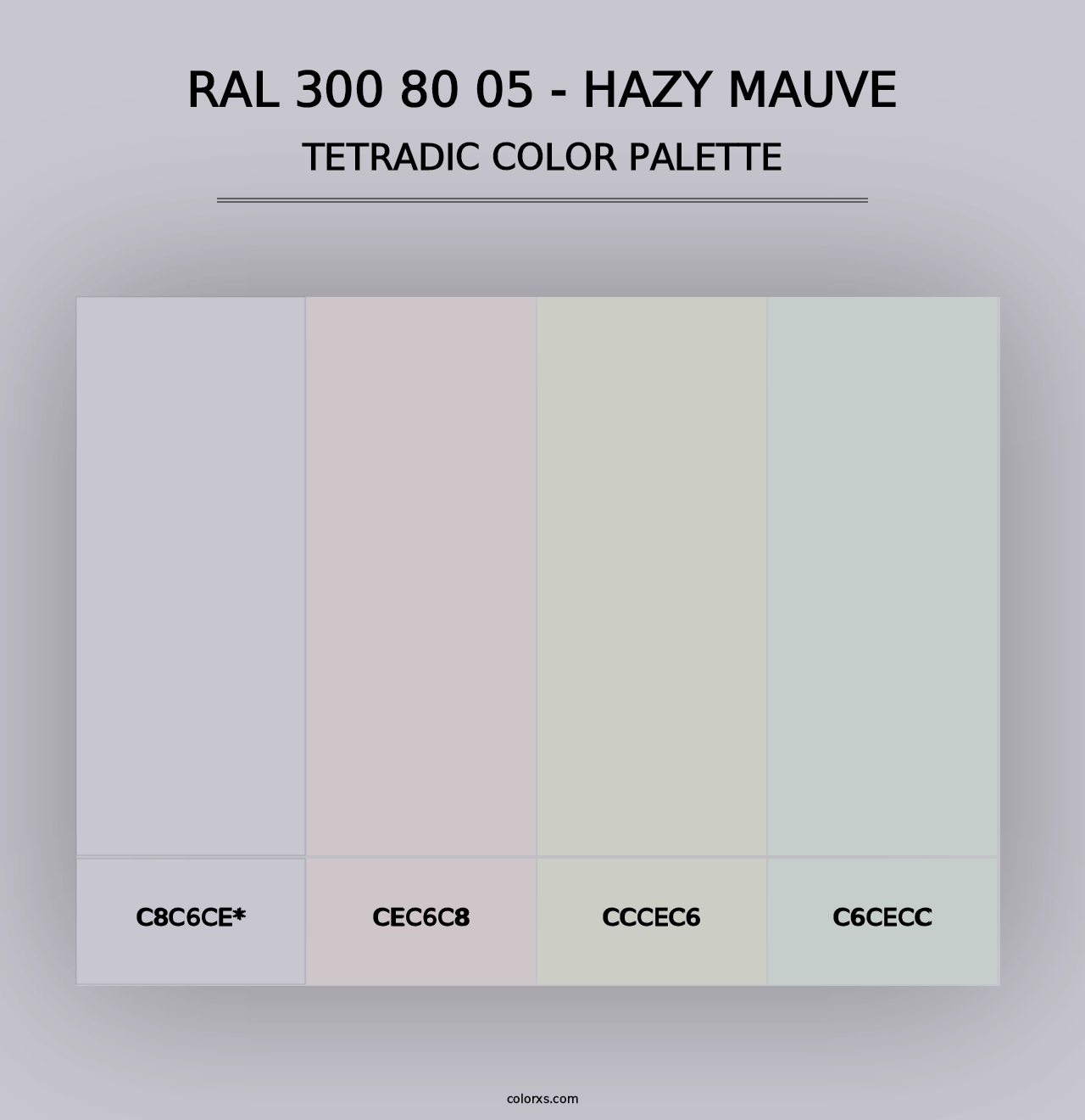 RAL 300 80 05 - Hazy Mauve - Tetradic Color Palette