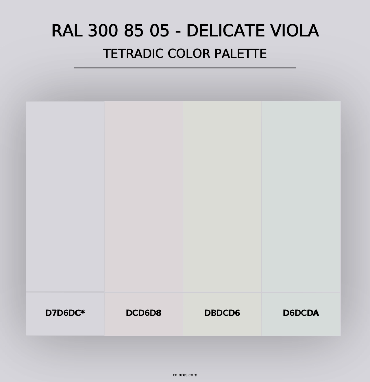 RAL 300 85 05 - Delicate Viola - Tetradic Color Palette