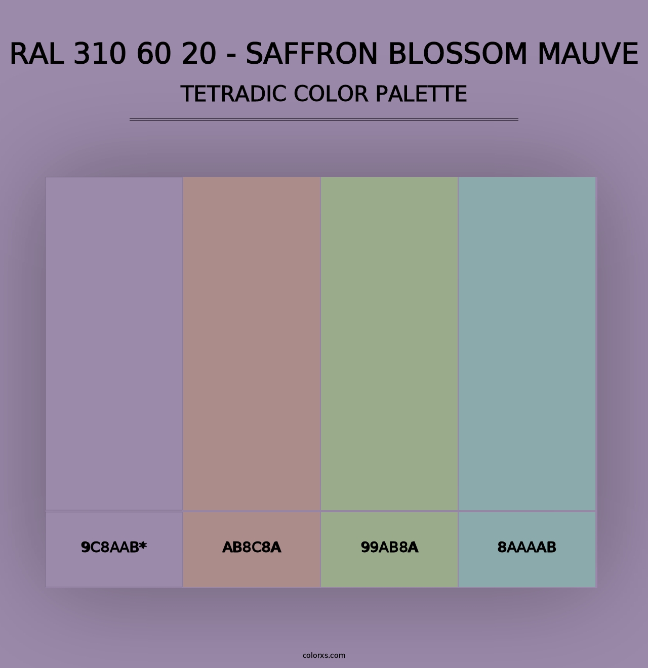 RAL 310 60 20 - Saffron Blossom Mauve - Tetradic Color Palette