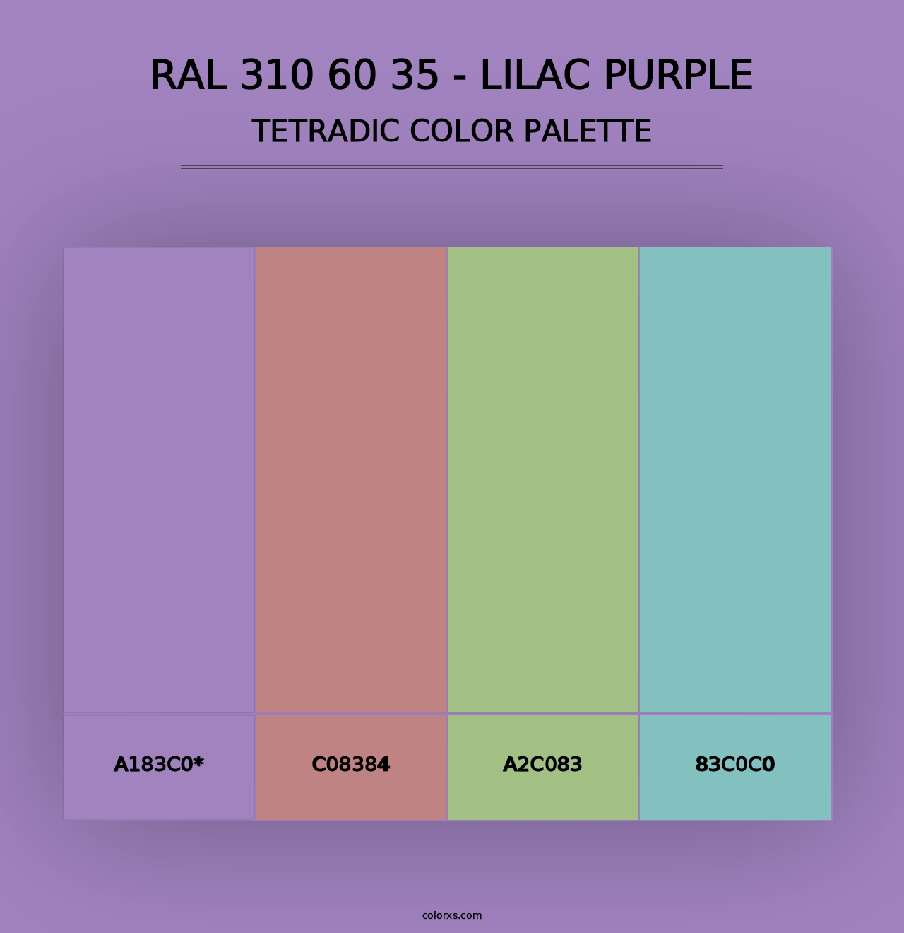 RAL 310 60 35 - Lilac Purple - Tetradic Color Palette