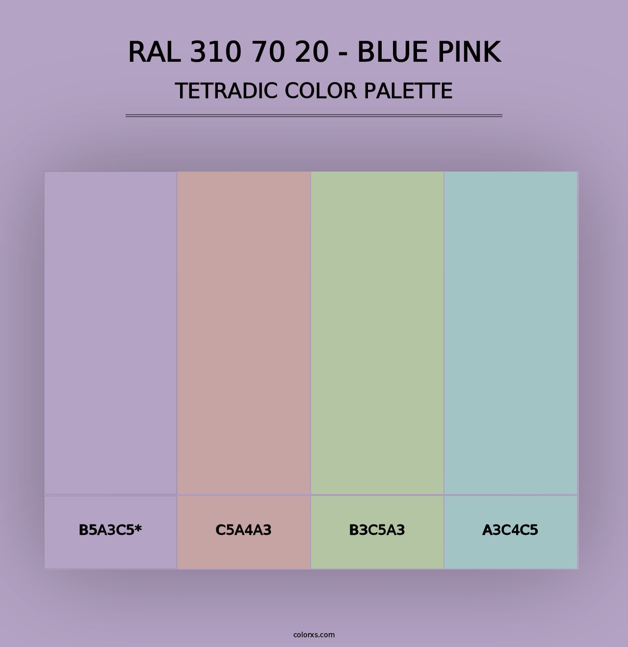 RAL 310 70 20 - Blue Pink - Tetradic Color Palette