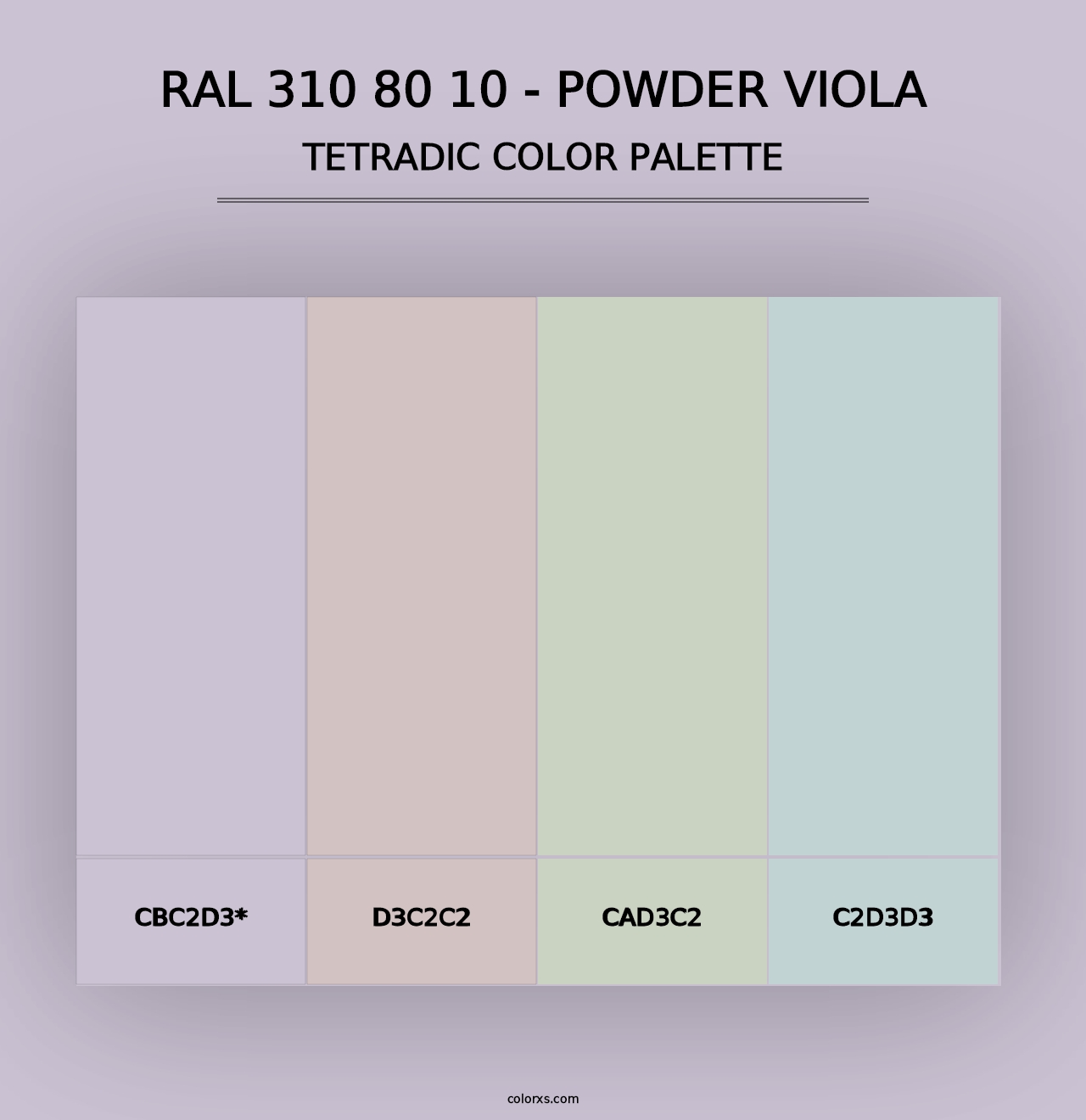 RAL 310 80 10 - Powder Viola - Tetradic Color Palette