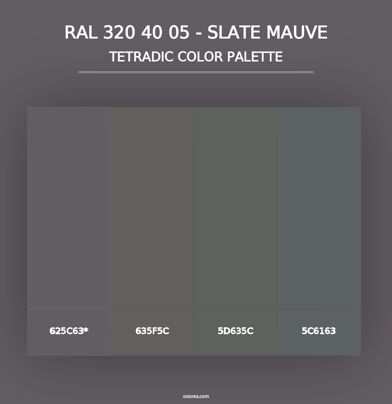 RAL 320 40 05 - Slate Mauve - Tetradic Color Palette