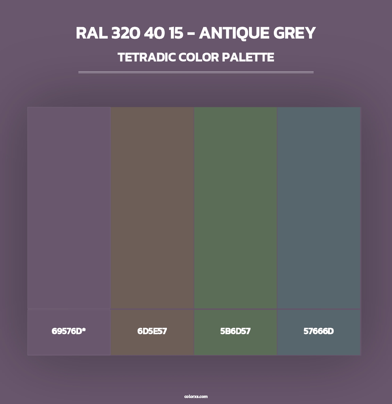 RAL 320 40 15 - Antique Grey - Tetradic Color Palette