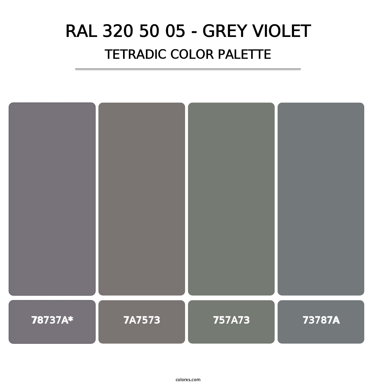 RAL 320 50 05 - Grey Violet - Tetradic Color Palette