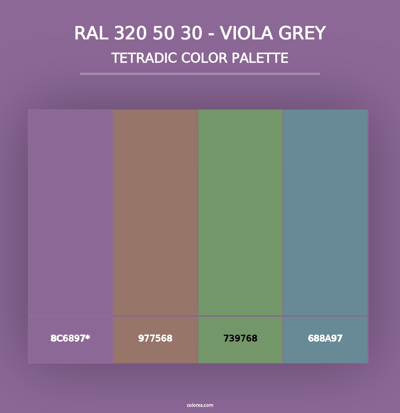 RAL 320 50 30 - Viola Grey - Tetradic Color Palette