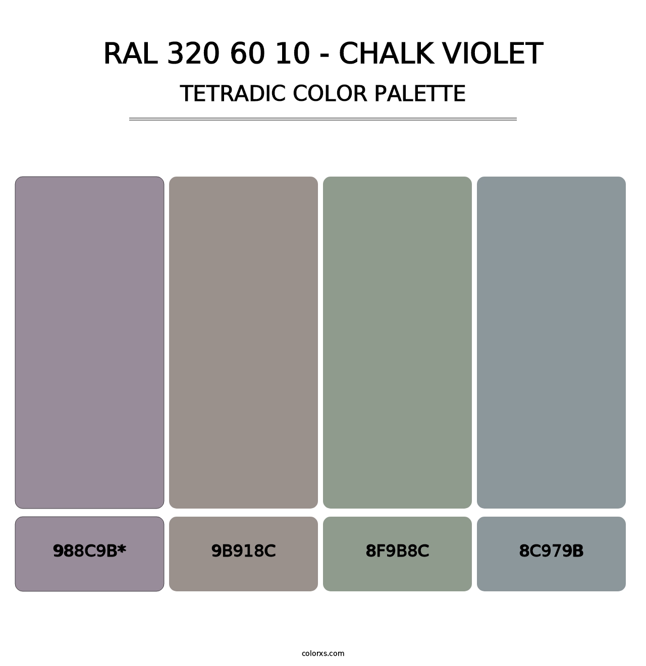 RAL 320 60 10 - Chalk Violet - Tetradic Color Palette