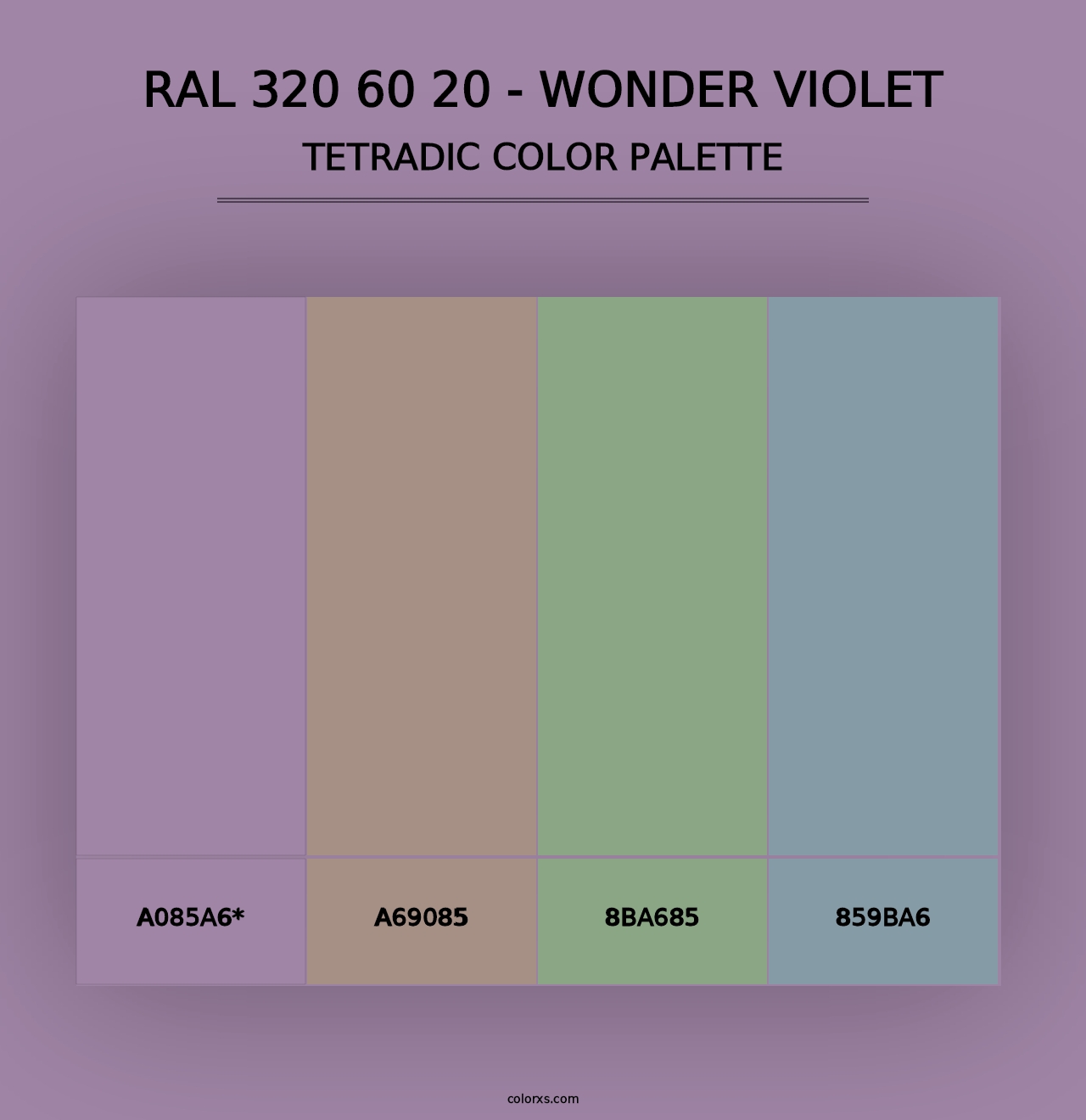 RAL 320 60 20 - Wonder Violet - Tetradic Color Palette