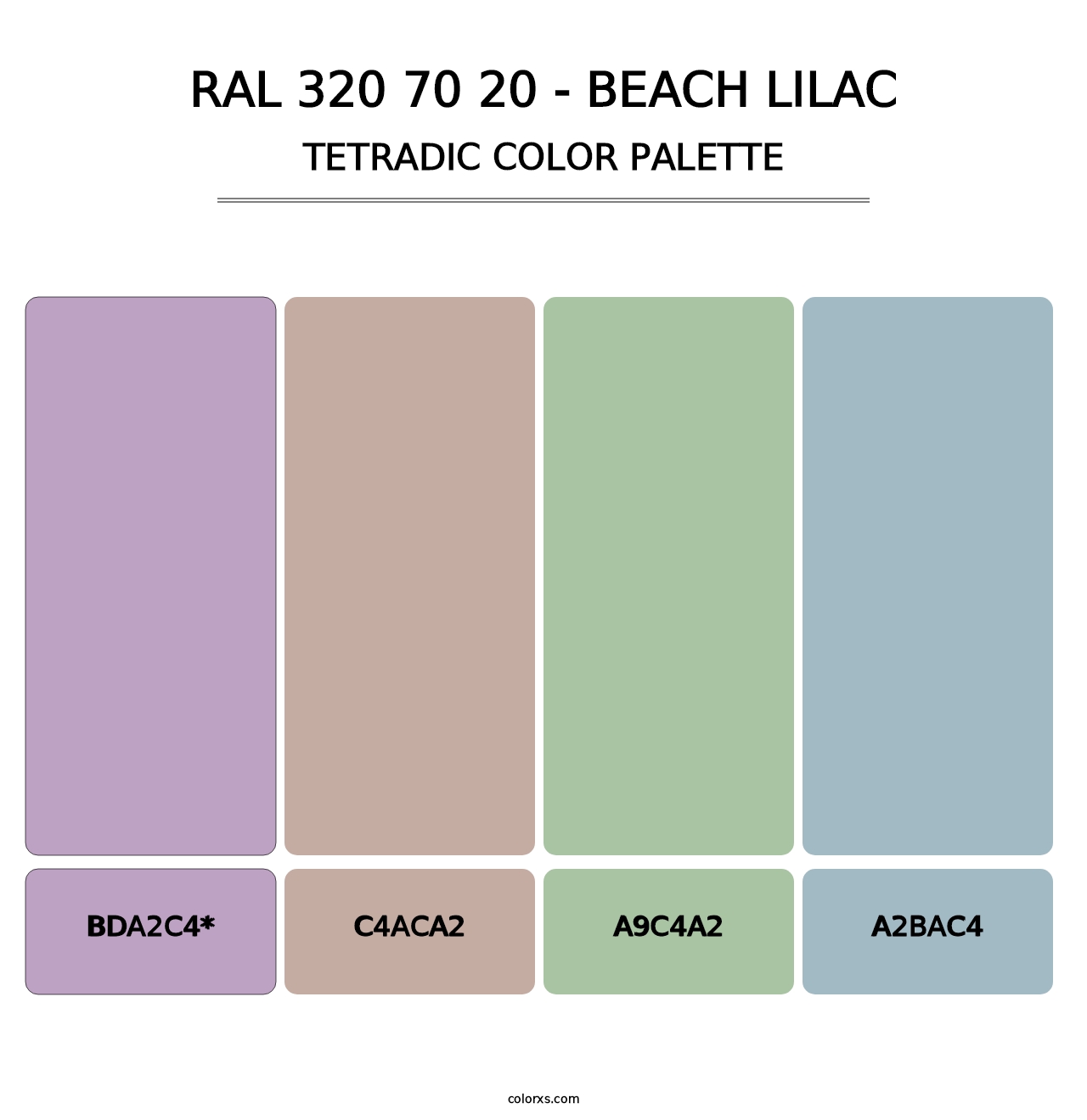 RAL 320 70 20 - Beach Lilac - Tetradic Color Palette