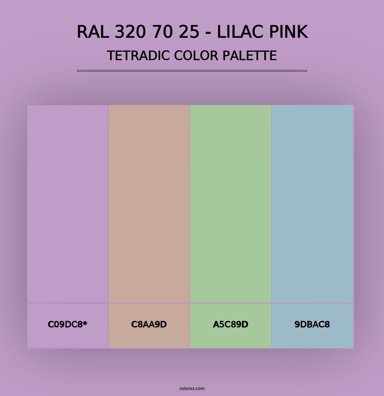 RAL 320 70 25 - Lilac Pink - Tetradic Color Palette