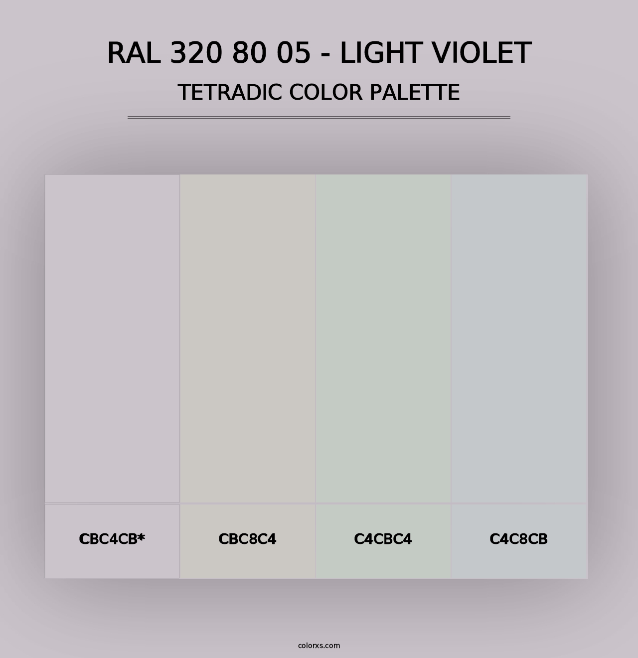 RAL 320 80 05 - Light Violet - Tetradic Color Palette