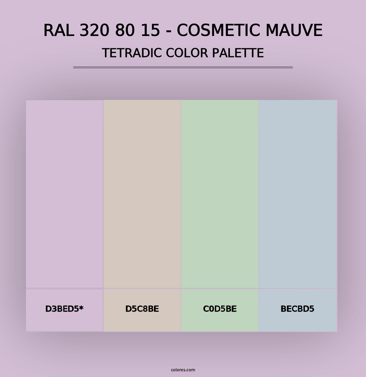 RAL 320 80 15 - Cosmetic Mauve - Tetradic Color Palette