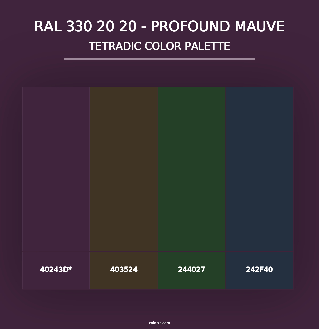 RAL 330 20 20 - Profound Mauve - Tetradic Color Palette