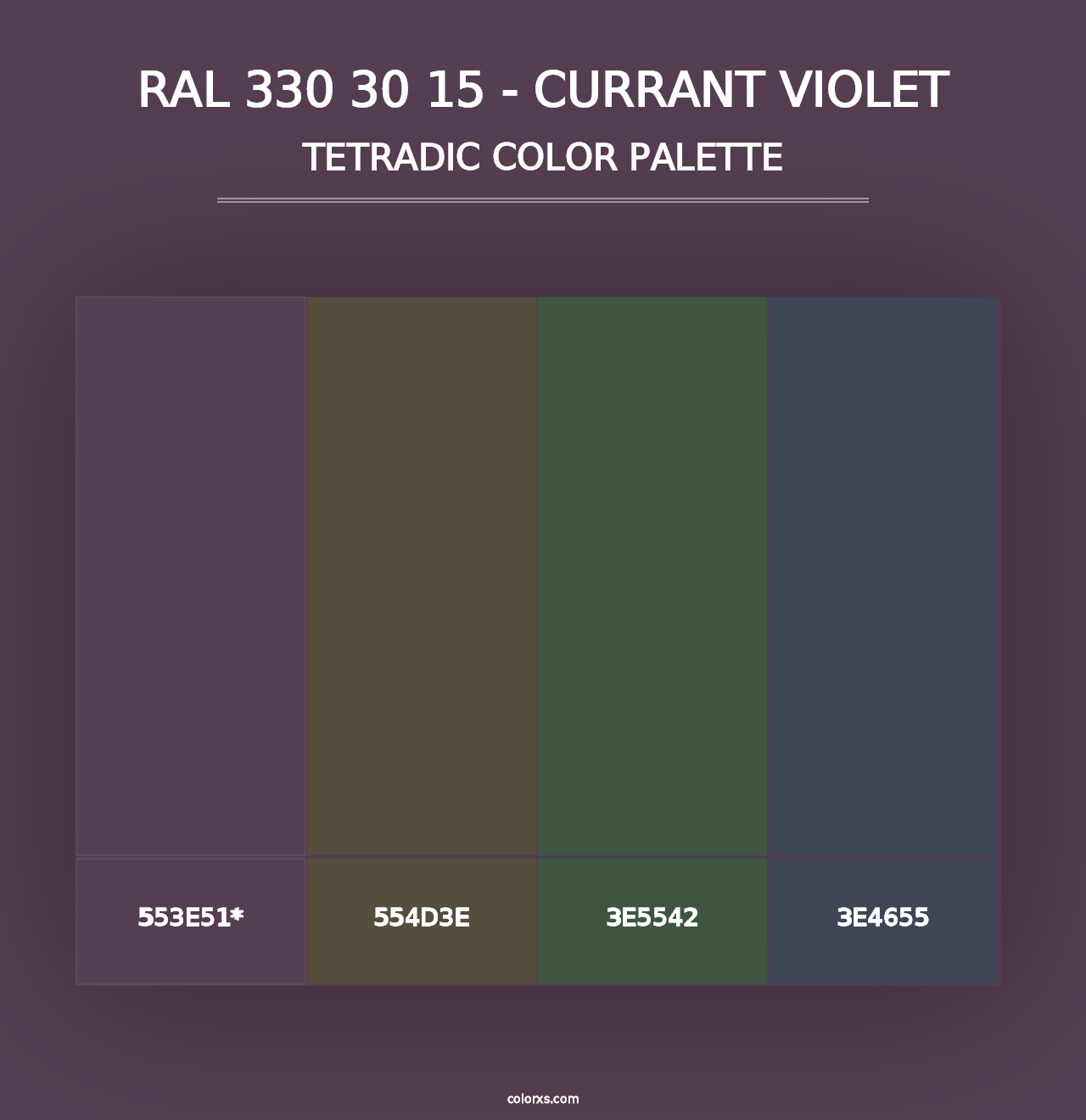 RAL 330 30 15 - Currant Violet - Tetradic Color Palette